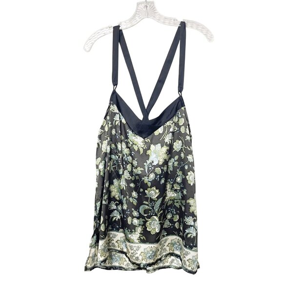 Intimately Free People Women's Size M Satin Trim Tie Back CamisoleTop Black - Picture 2 of 8